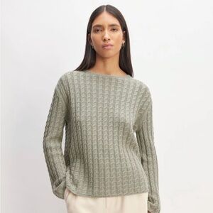Everlane The Cotten Cable Knit Sweater - sage green